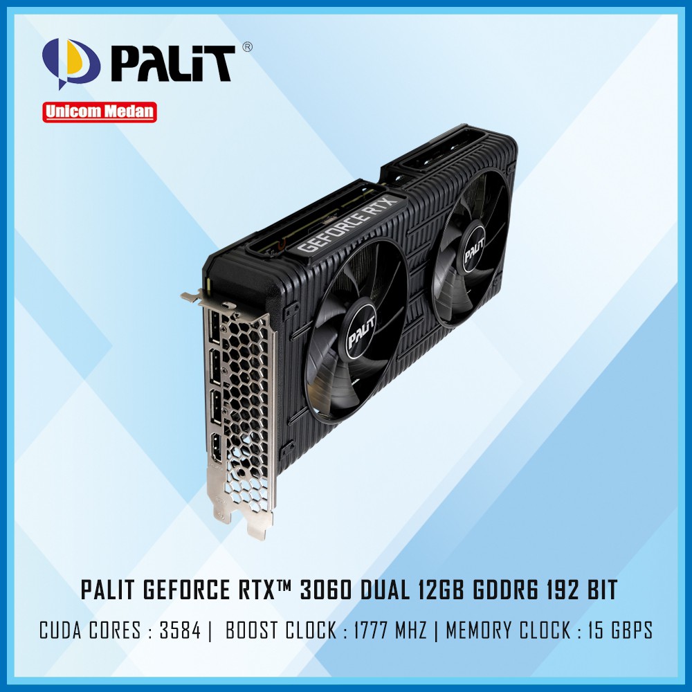 VGA PALIT GeForce RTX3060 RTX 3060 Dual 12G GARANSI RESMI 3 TAHUN