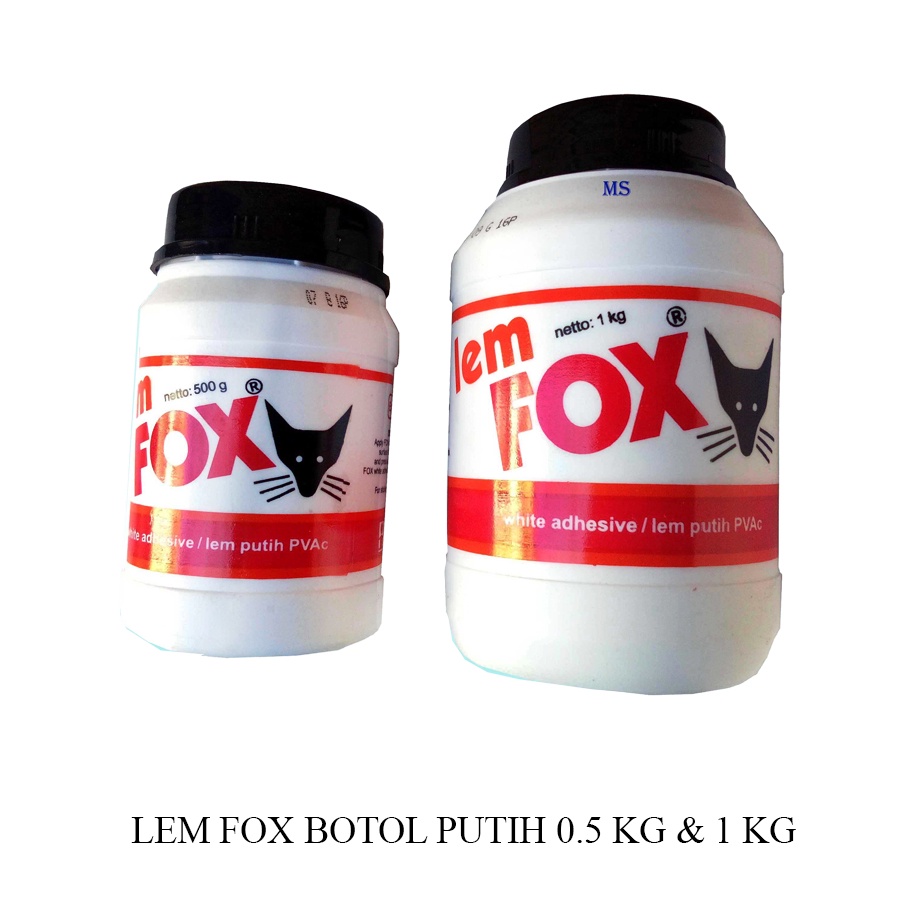 

Lem Fox Putih PVAC Botol 100gr / 1 kg.