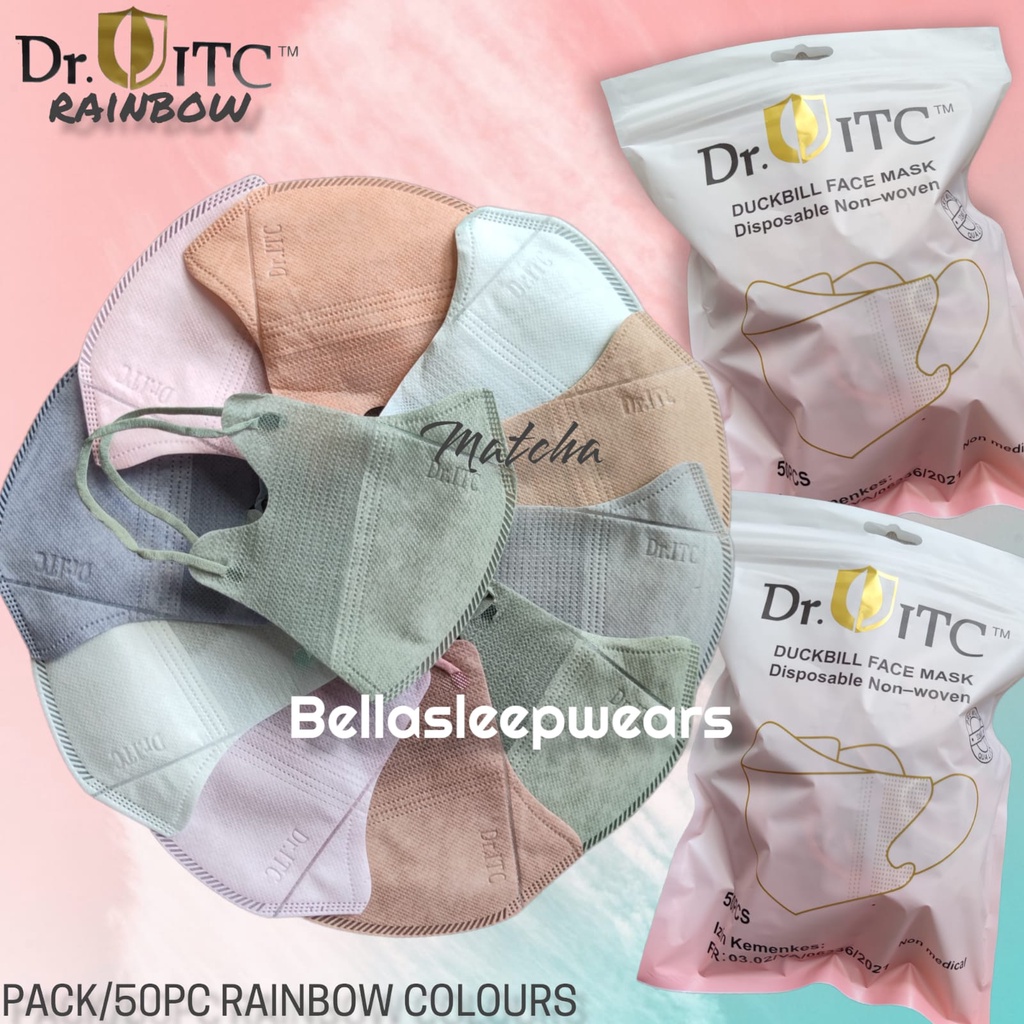 DUCKBILL KF94 DR ITC EMBOS RAINBOW GRADATION MIX /50- MASKER DUCKBILL DRITC GRADASI PELANGI