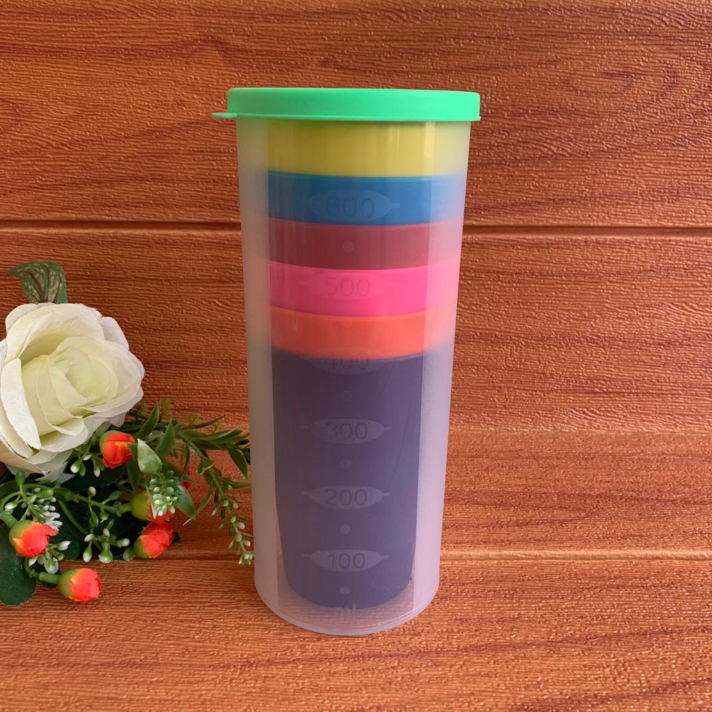 Gelas Plastik Set / Gelas Warna Warni / Gelas isi 6pc / Gelas Set isi 6