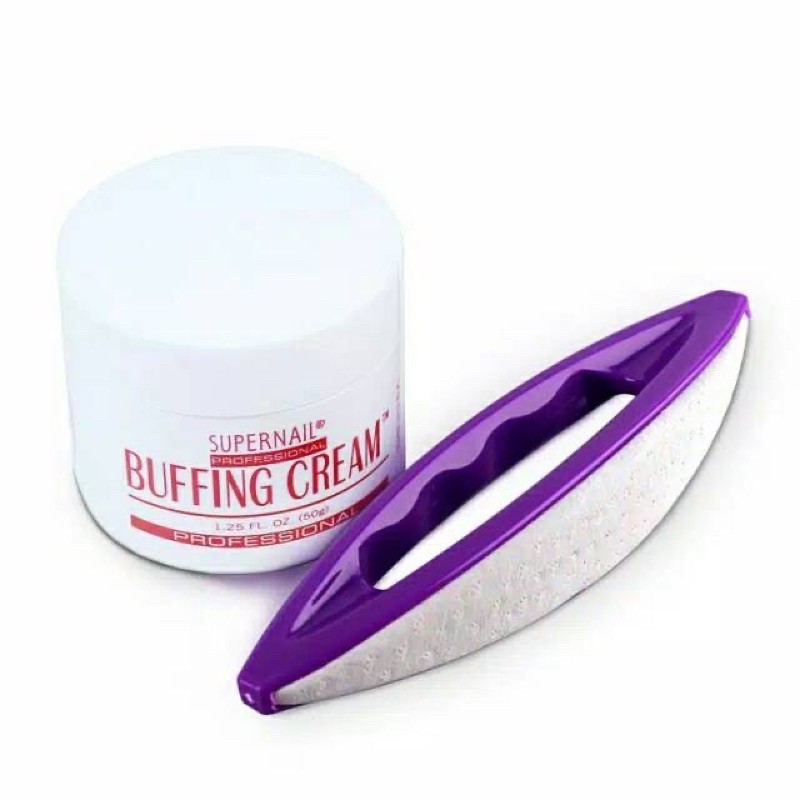 BUFFING CREAM + SPATULA GOSOK CREAM PENGILAP KUKU BUFFING CREAM SALON NAILART PENGILAP KUKU MANICURE PEDICURE 1 SET