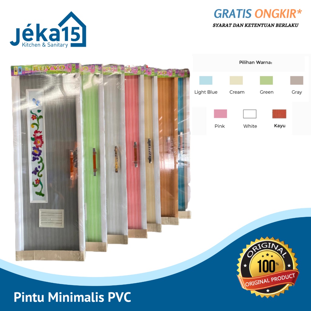 PINTU KAMAR MANDI MINIMALIS / PINTU PVC MINIMALIS CERMIN