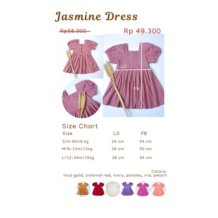 MINIQUIN Jasmine Dress (Dress Bayi 1 - 2 Tahun)