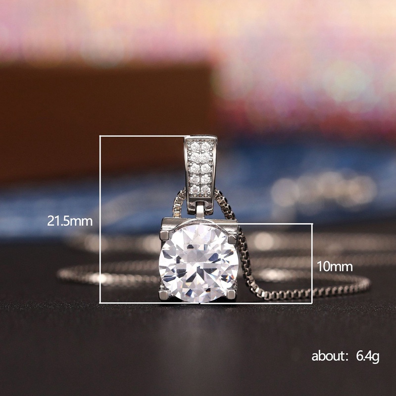 Kalung Kristal Cubic Zirconia Warna Silver Untuk Wanita