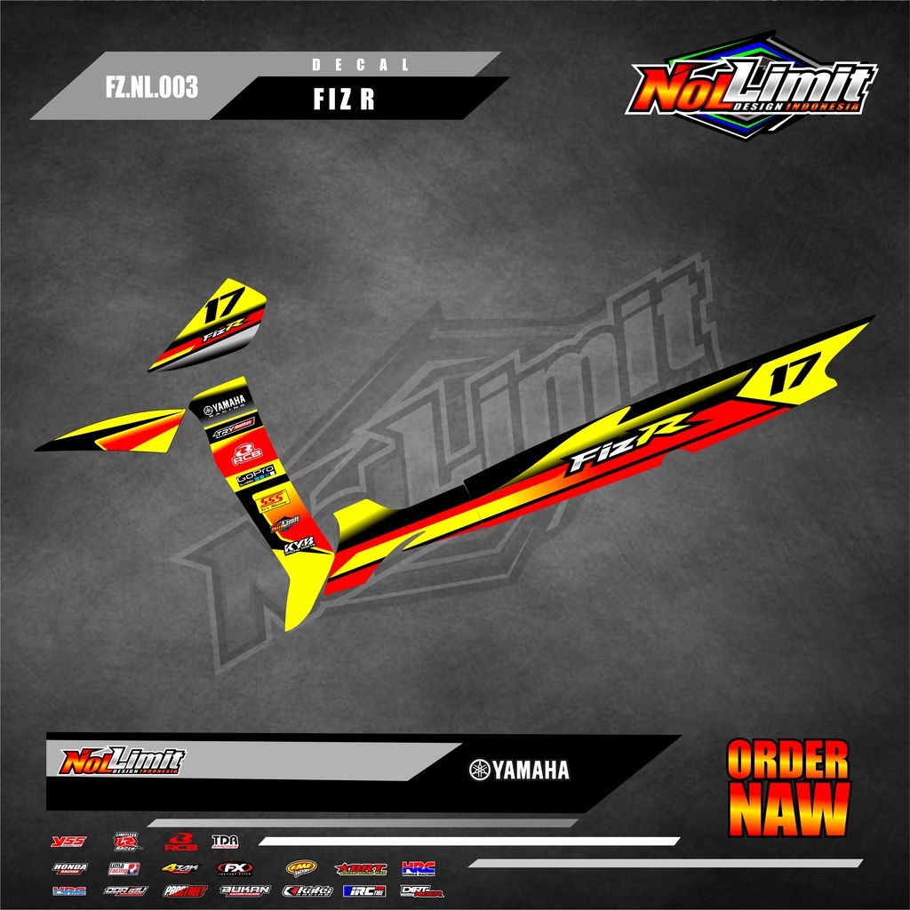 STICKER STRIPING FIZ R - STICKER STRIPING VARIASI MOTOR FIZ R MOTIF ROAD RACE. FIZ.NL.003
