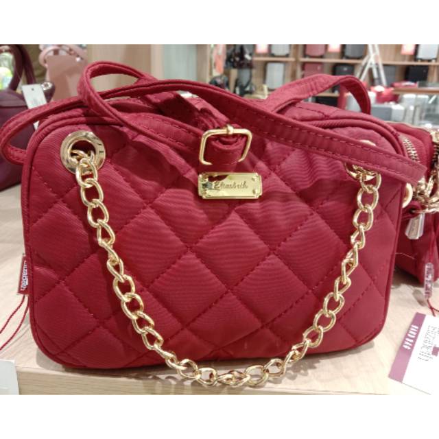 Tas wanita Elizabeth bahan kain//awet//terdapat 2 tali//tali rantai dan tali panjang kain//