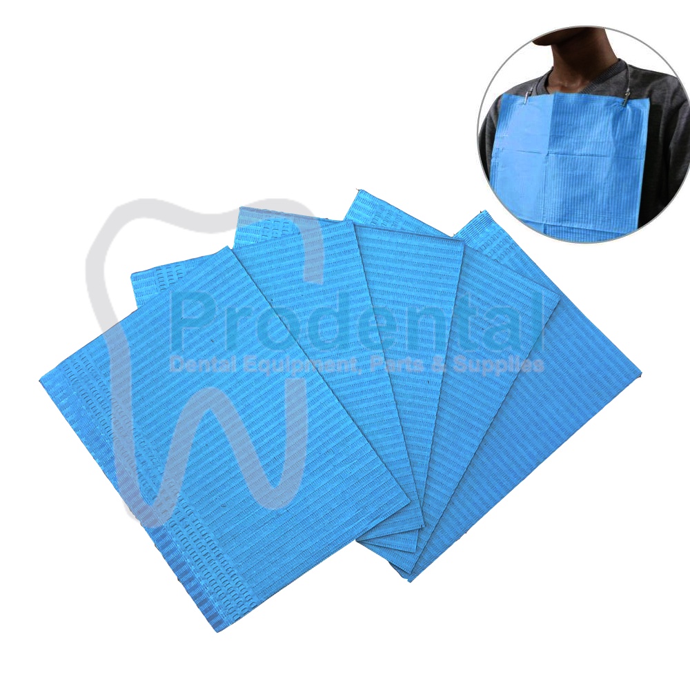 Dental bib polibib poli bib polibeb tatakan dada pasien ecer 1 pcs (Biru).