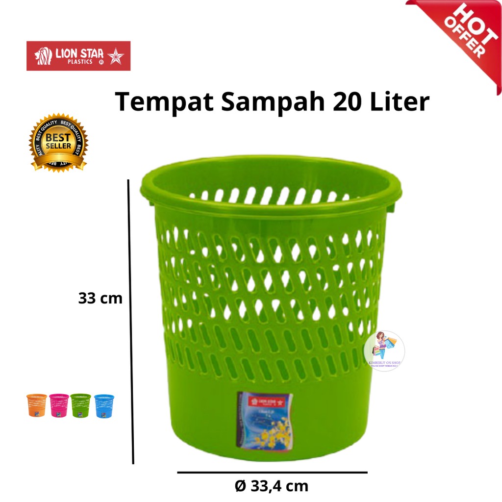 Kimberlyonshop Tempat Sampah C-31 Grill Bin 20 Litres Lion Star