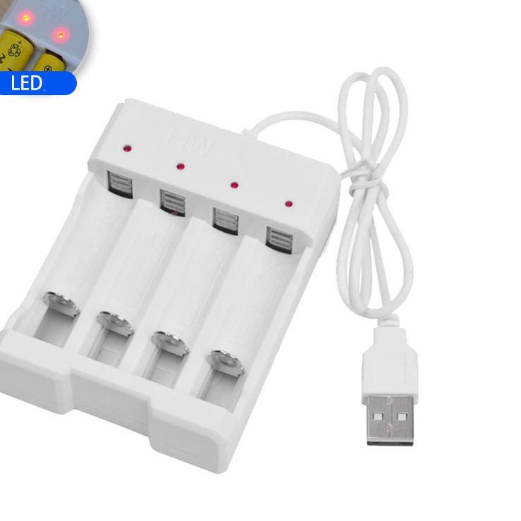 Charger Baterai Battery Rechargeable AA AAA A2 A3 4 Slot USB