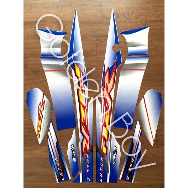 Striping fiz r Fiz R Sporty Full Clutch 03 Tahun 2003 Putih Biru Stiker Fiz R Sporty Full Clutch 03 