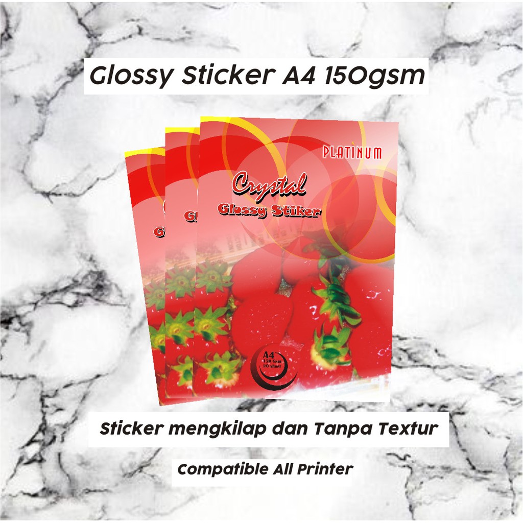 

Platinum Glossy Sticker Paper A4 150gsm