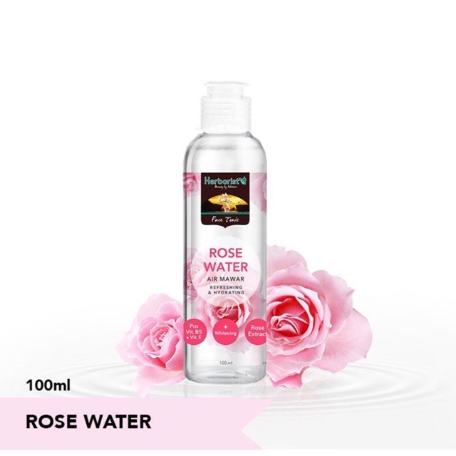 (BPOM) HERBORIST ROSE WATER 100ML | FREE GIFT