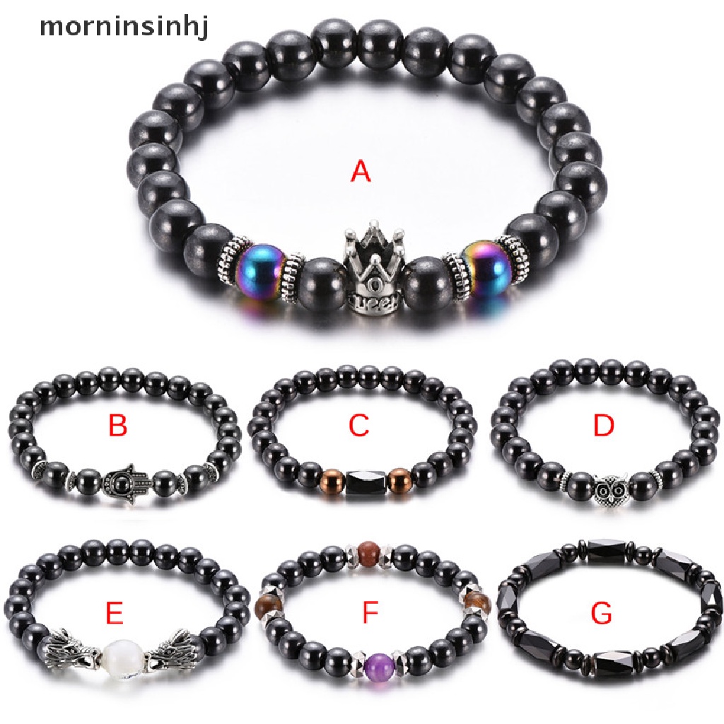 Mor Manikmanik Hematite Magnetik Elastis Warna Hitam Untuk Terapi Kesehatan