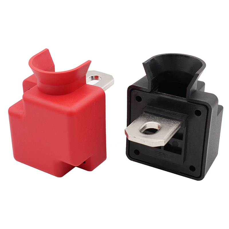 200A Dedicated Terminal Block, Suitable for All-Copper Solar Connector 4000W Brass Inverter Battery Terminal(Red)