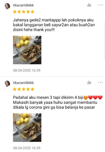 KIRIM INSTAN Jahe Putih 200gr