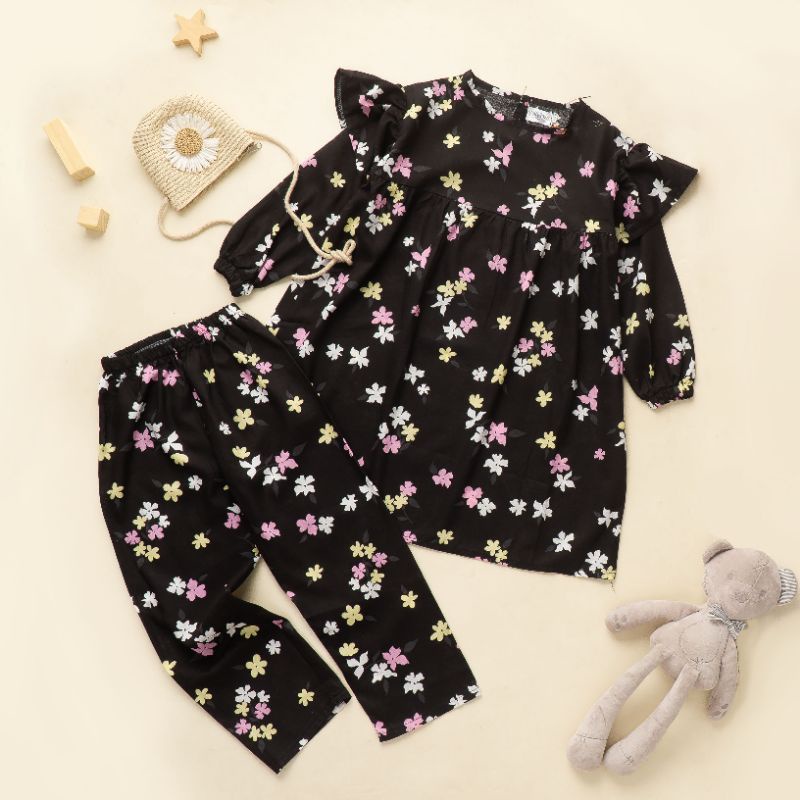 TABITHA Setelan Anak Perempuan Rayon Motif 5-8 Tahun Setelan Anak Cewe Murah
