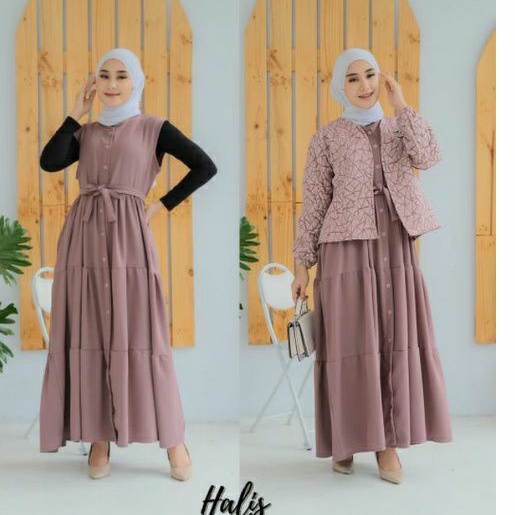 GAMIS/DRESS/SET OUTER HALIS/HATICE/GAMIS HALIS/GAMIS WANITA/PAKAIAN WANITA
