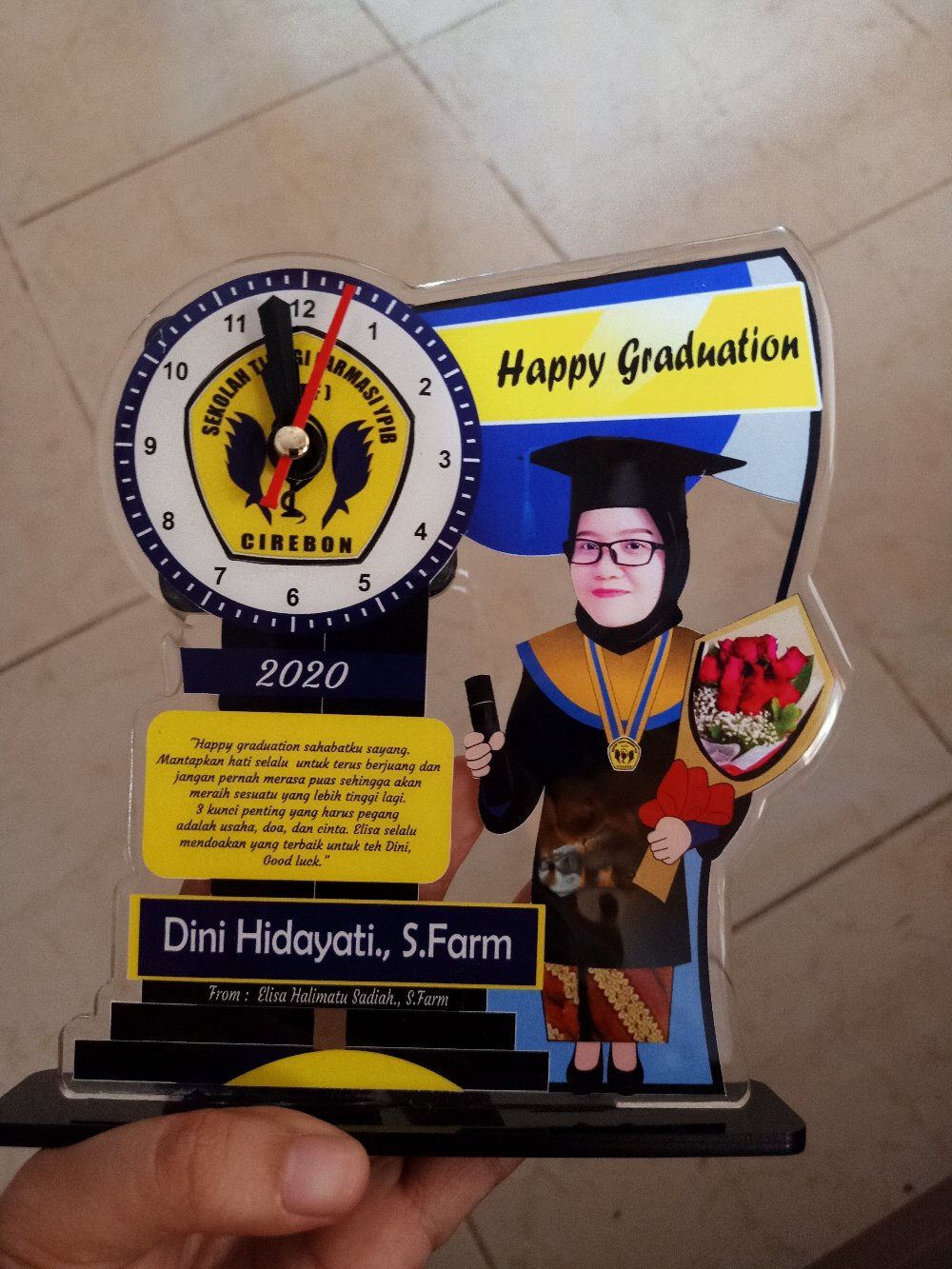 Plakat Wisuda + Jam // Kado Wisuda // Karikatur // Kado Murah