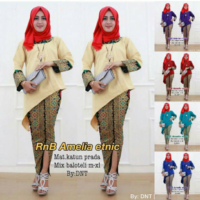 RNB AMELIA ETHNIC SET KEBAYA BRIDESMAIDS SERAGAM KARTINI KANTOR KERJA KONDANGAN PRODO BATIK MUSLIM