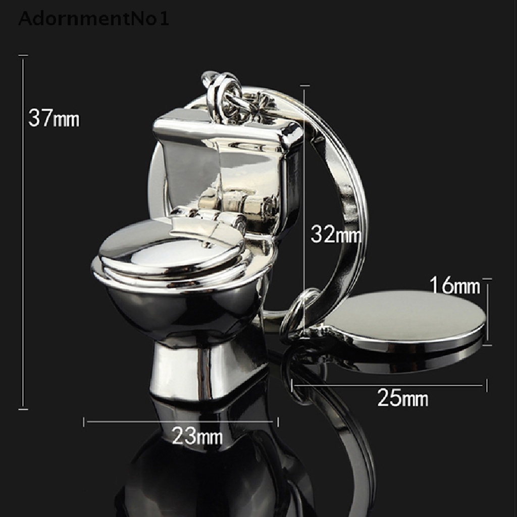 (AdornmentNo1) Gantungan Kunci Bentuk Toilet Mini 3D Untuk Hadiah