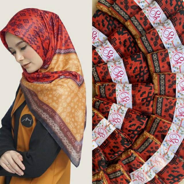 Hijab Segiempat motif Denay KW//Es-Ha