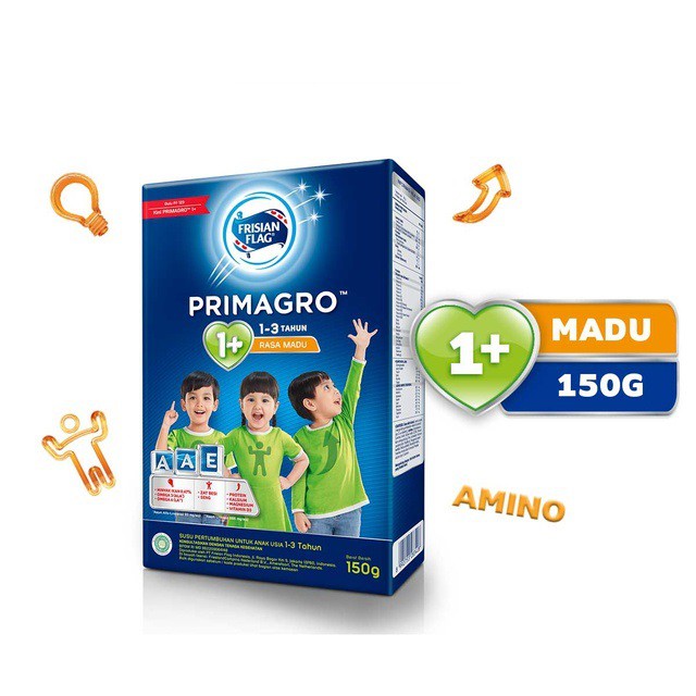 FRISIAN FLAG Primagro 1+ 150 gr Madu Susu Pertumbuhan Anak Usia 1-3 Tahun