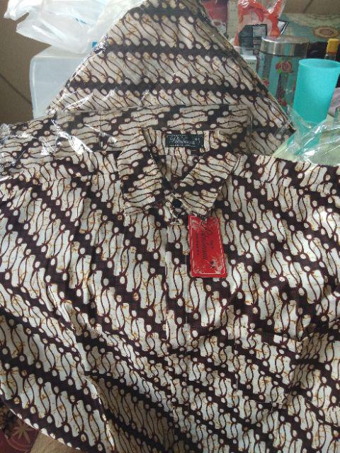 Kemeja Batik Parang Unggul Jaya || Sogan Putih || Batik Pria Lengan Panjang