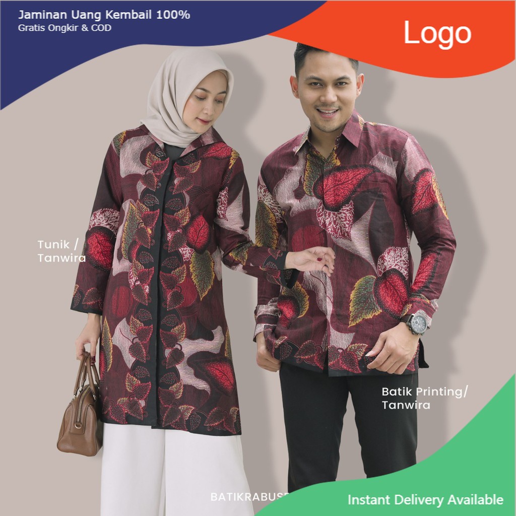 TANWIRA ATASAN BAJU COUPLE BATIK SARIMBIT SERAGAM KERJA KANTOR KATUN MODERN JUMBO PREMIUM PRABUSENO 