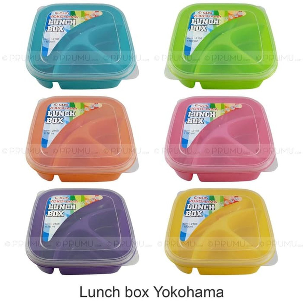 Kotak Makan  Sekat 3 Sendok Plastik  Lunch Box 