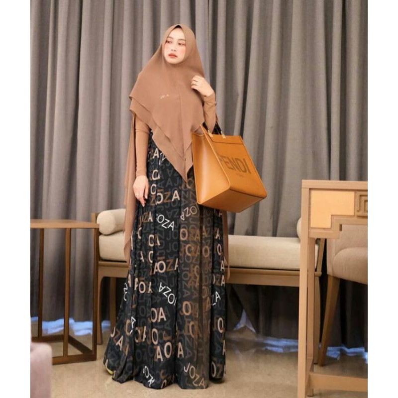 Joza clothing JANNA set Syar'i coklat M (ready siap kirim)