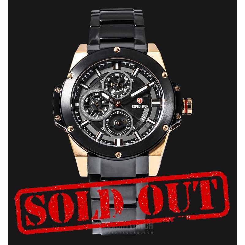 Expedition E 6696 BF BBRBA Ladies Sport Black Dial Stainless Steel Watch
