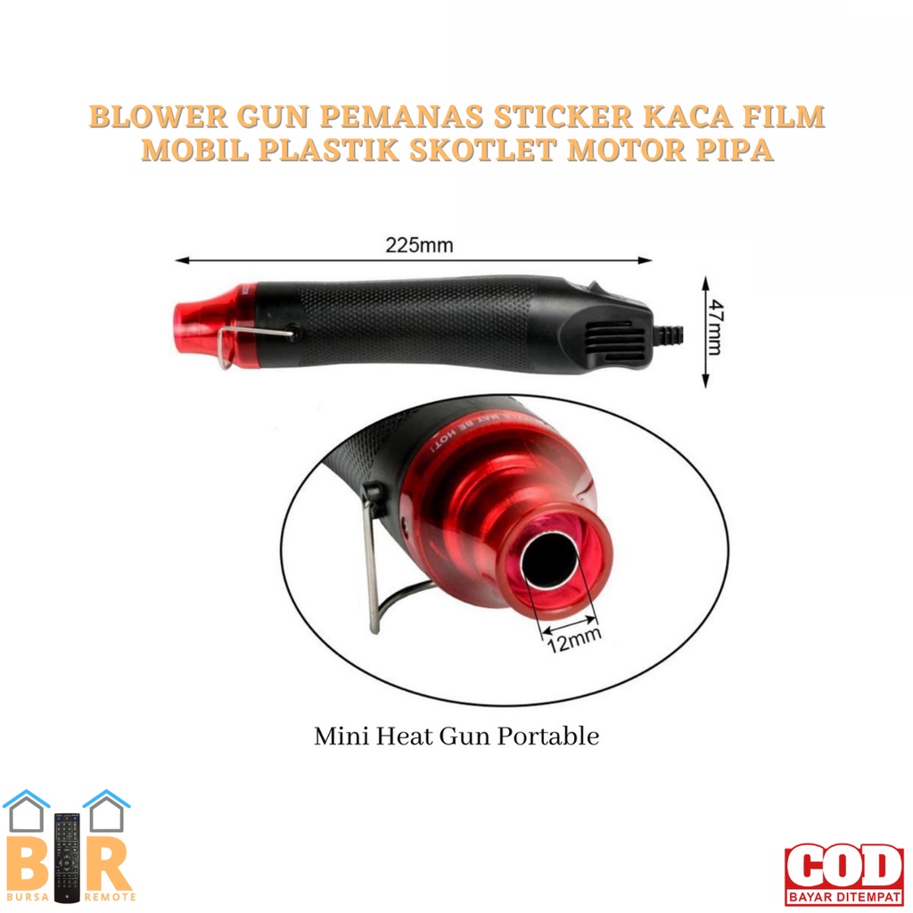 Pemanas Sticker Kaca Film MOBIL PLASTIK Skotlet Motor Pipa BLOWER GUN