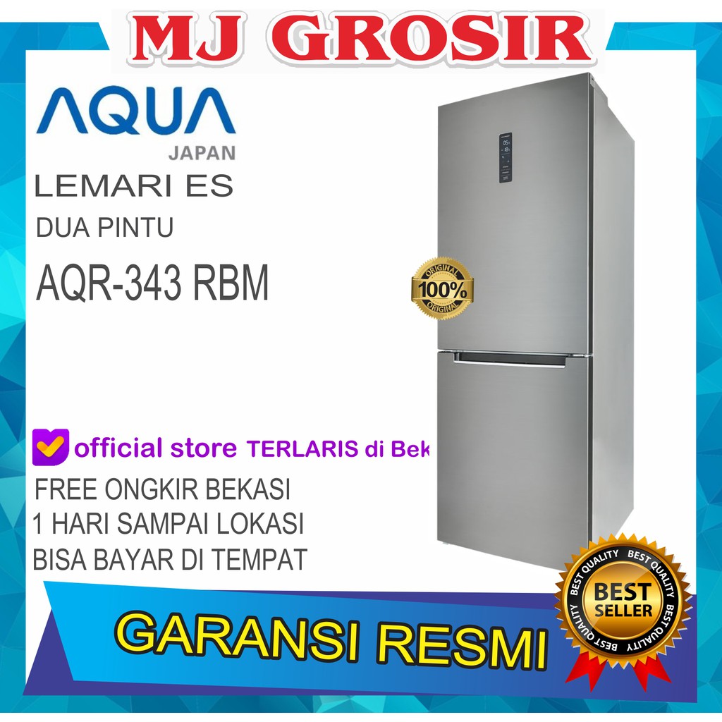 KULKAS AQUA  JAPAN AQR 343  RBM LEMARI  ES 2 PINTU AQR343RBM 