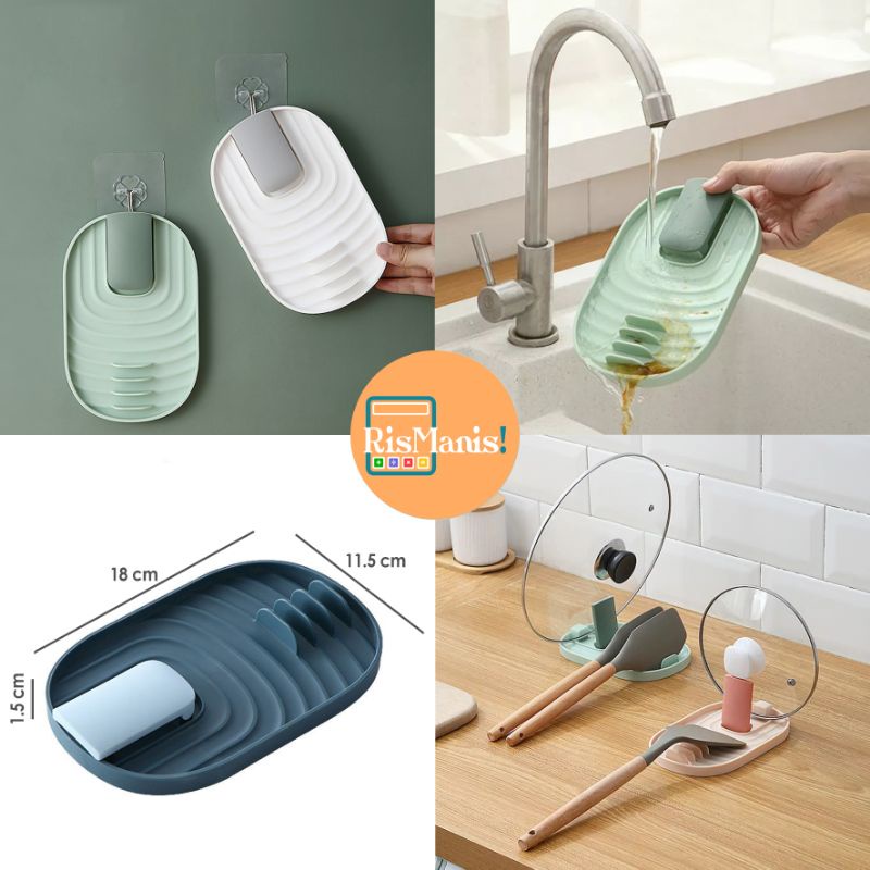 KITCHEN COOKWARE HOLDER Rak Oval Tatakan Alat Masak Wadah Peralatan Dapur Spatula Sutil Tutup Panci