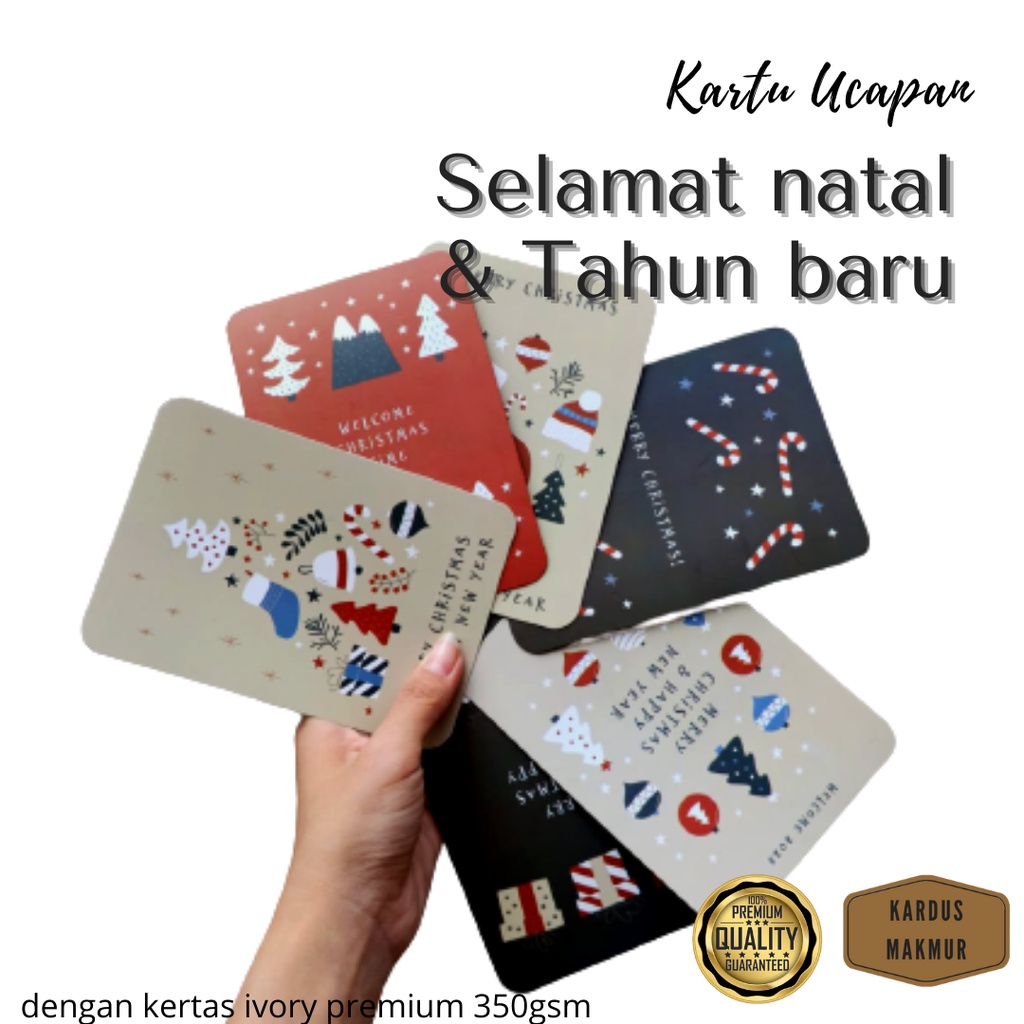 

Kartu ucapan / greeting card merry christmas & happy newyear tema natal untuk hampers dan hadiah kado