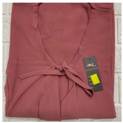 (COD) Maisha - Outer kalong - long cardigan baju tangan pendek pakai baju outer luaran wanita Outer Ceruty Polos Long Outer XXL Outer Seruty Outer Hijab Cardigan Outer fashion muslim shop fashion wanita outerwear cantik bayar di tempat-PEACH