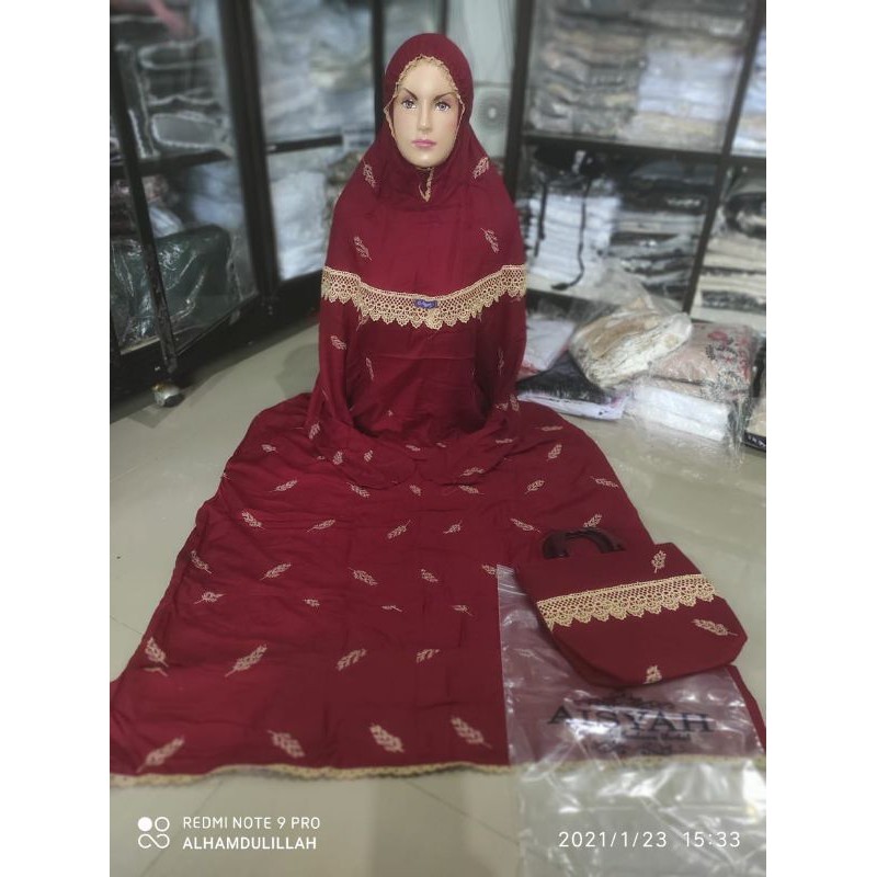 MUKENA TERUSAN RAYON AISYAH CEMARA/MUKENA LAJURAN RAYON