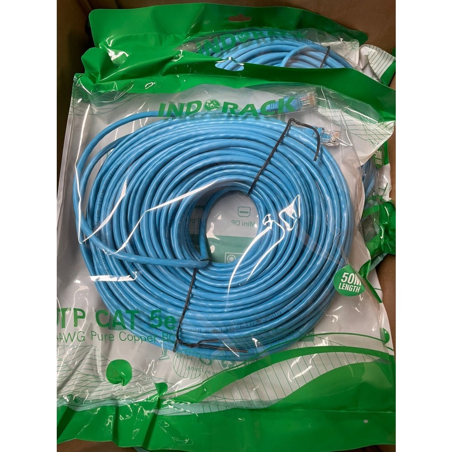 INDORACK C550B 50 Meter Kabel Lan CAT5e UTP Patch Cord Cable -BLUE