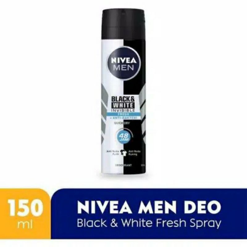 Nivea Men Deodorant Spray Invisible Black and White / Deep