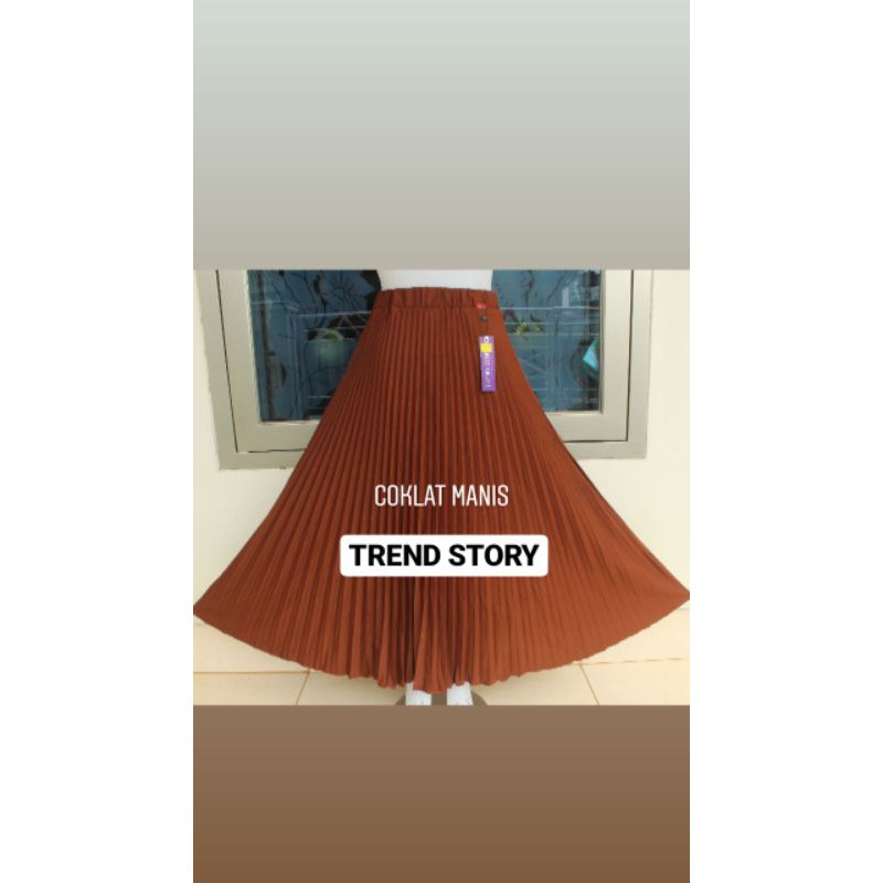 Rok Plisket Payung Standar Polos Trend Story Premium Original