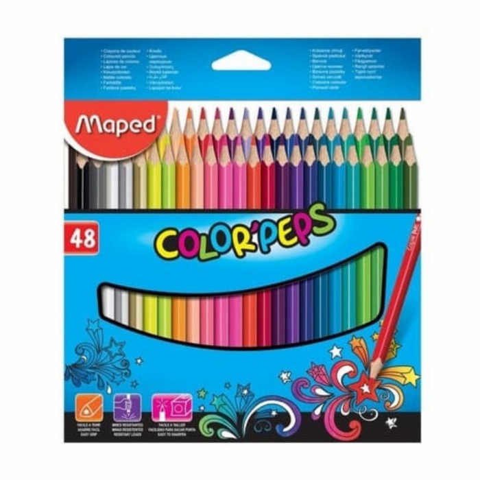 

Jualan Pensil Warna 48 Maped Color Peps Cardboard Include Silver Gold Fluo Murah