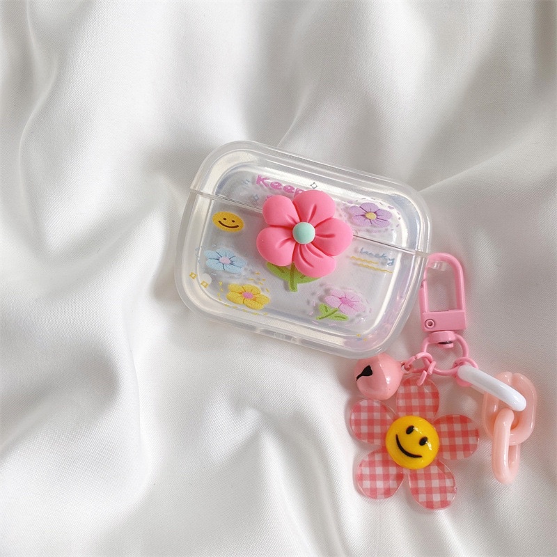 Little Pink Flower Softcase for Airpods 1 2 Pro 3 Case Casing Airpods Lucu