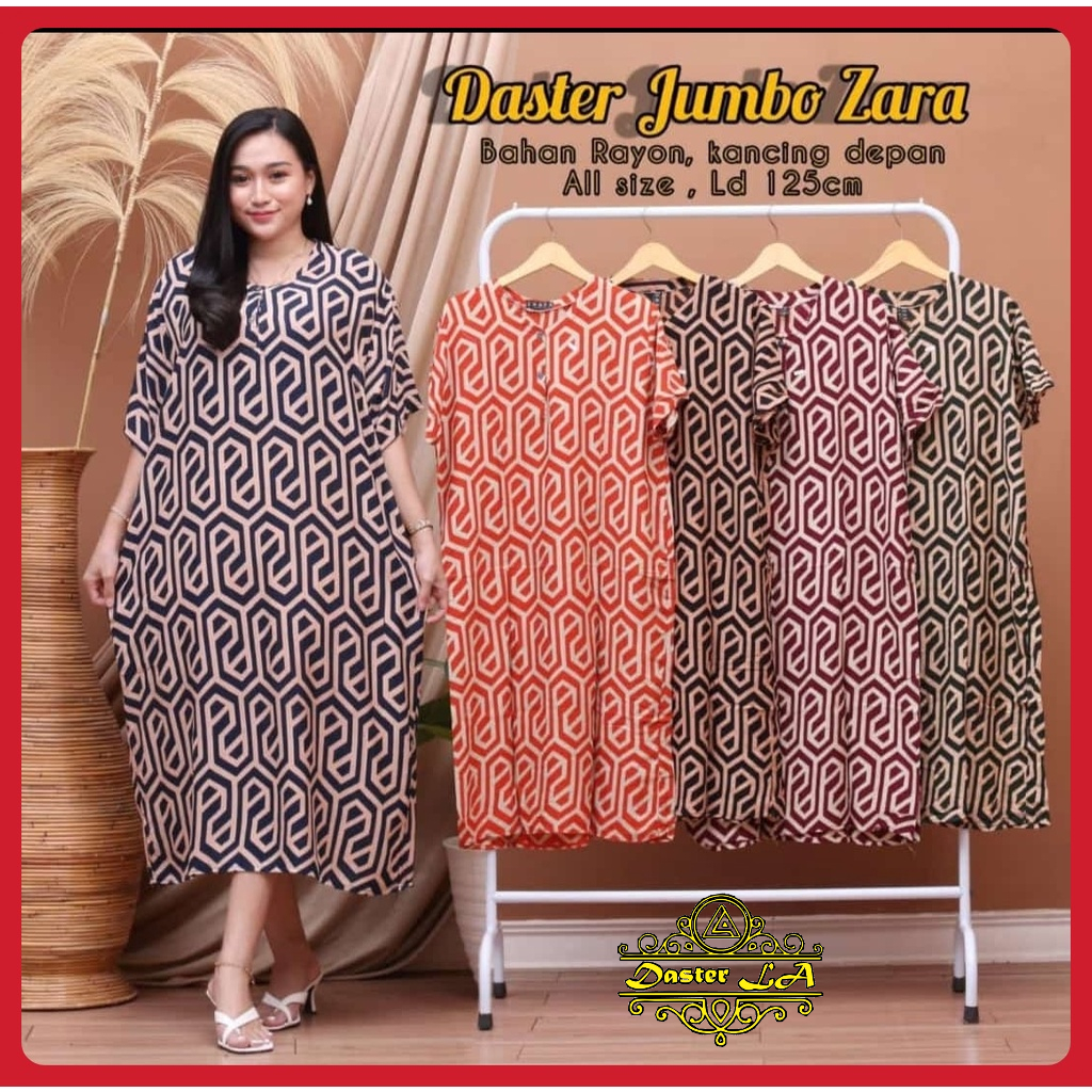 DASTER JUMBO ZARA LD125 / DASTER MURAH KEKINIAN / DASTER BUMIL BUSUI KANCING DEPAN