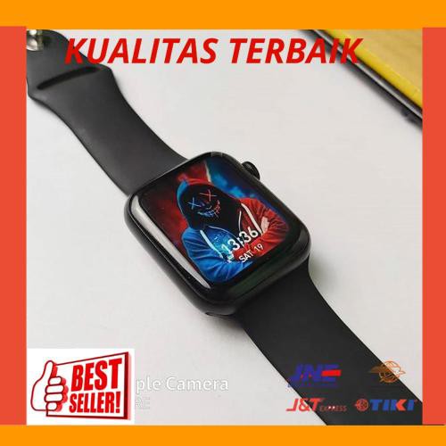 New Smartwatch IWO 6 Plus W46 Wireless Charger Bisa Custom WF Komarakstore - Hitam