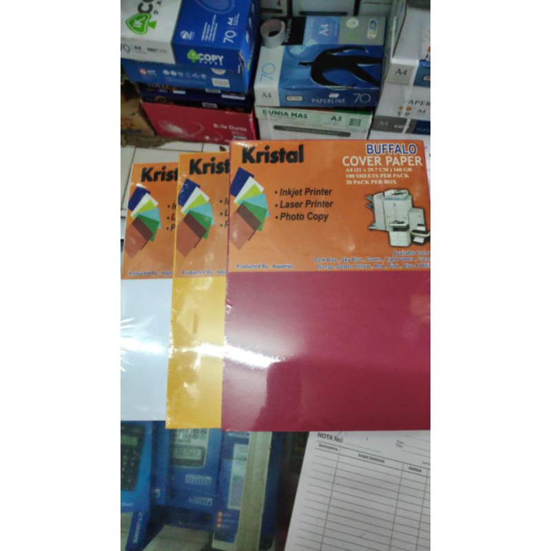 

KERTAS BUFFALO A4 160g KRISTAL /SAMPUL COVER KERTAS