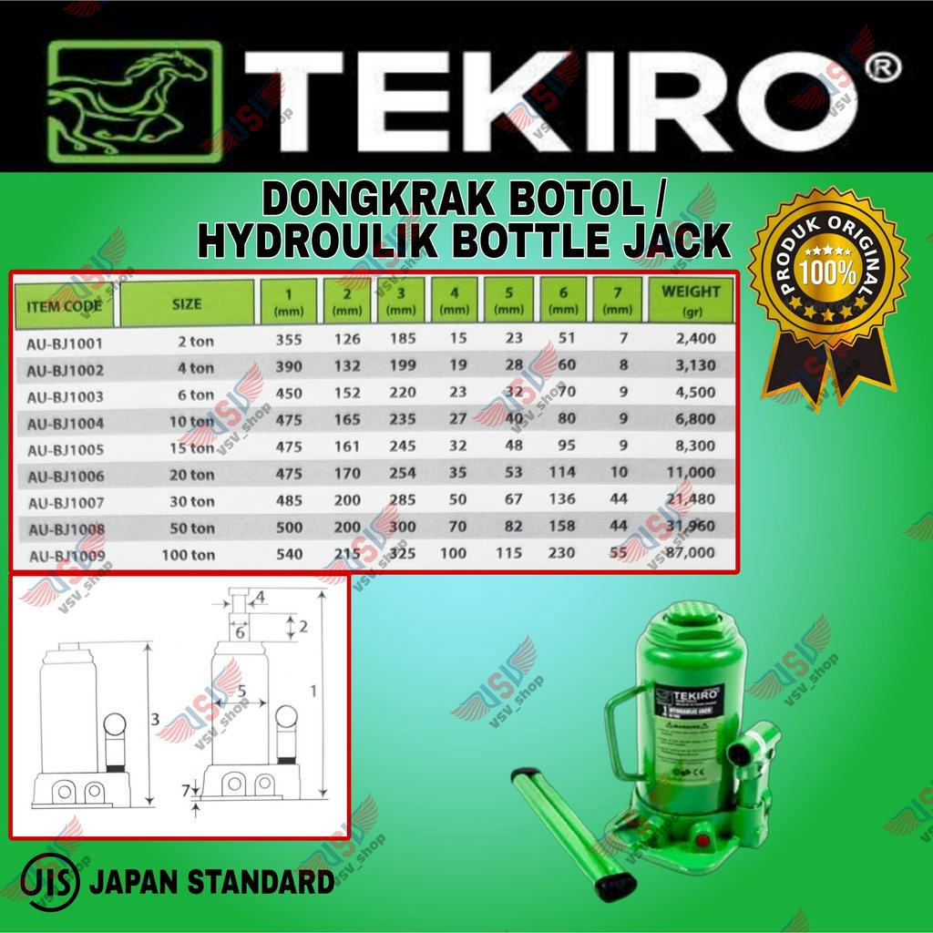 Tekiro Dongkrak Botol 10 Ton / hydraulic jack bottle 10 ton Tekiro