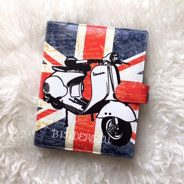 

Bindermu READY Binder Motif Vespa UK London Style Printing Kulit Multiring 20ring A5 26ring B5