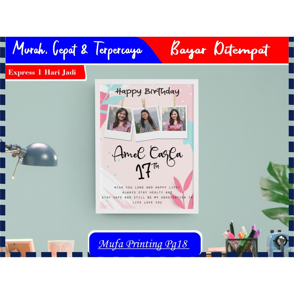 Jual desain foto hadiah ulang tahun / desain foto ulang tahun / Hadiah