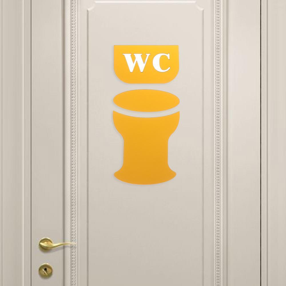 Preva Stiker Cermin WC/Toilet Toilet Kreatif Hotel Kantor Kamar Mandi Dekorasi Tanda Pintu Huruf Inggris