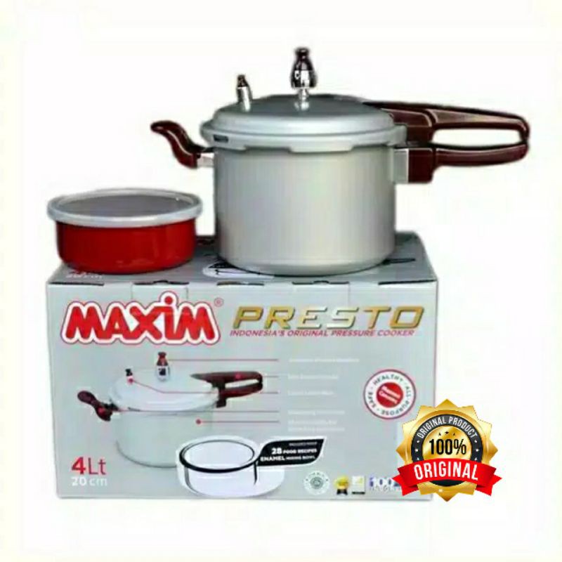 Panci Presto MAXIM 4 Liter Pelunak Daging Ikan 4L Pressure Cooker Ori